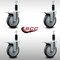 Service Caster 4'' SS Thermoplastic Rubber Swivel 1-1/8'' Expanding Stem Caster Set Total Lock Brake, 4PK SCC-SSEXTTL20S414-TPRB-118-4 - alternate 3